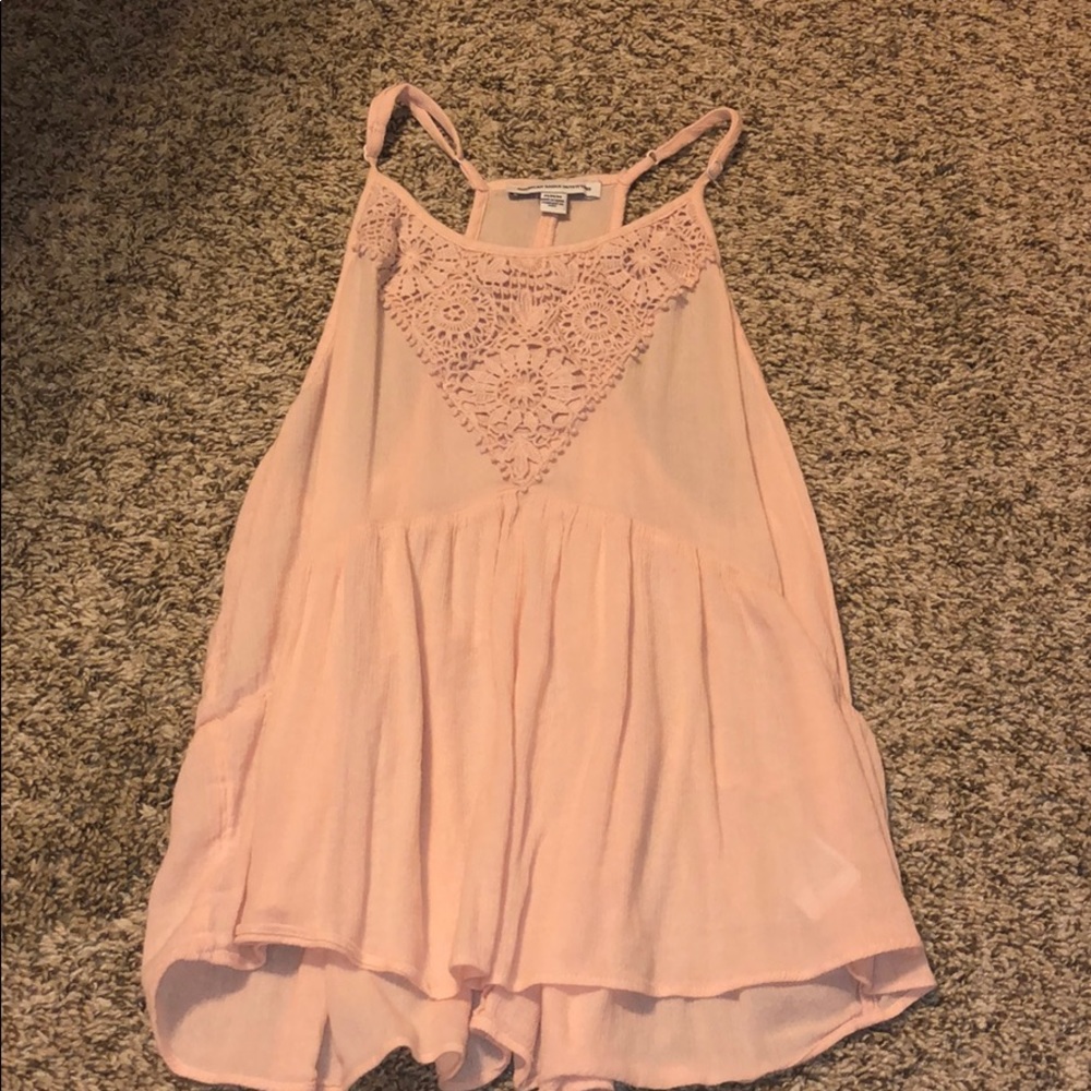 peach lace tank top